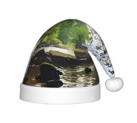 BLWSLC Chapeaux de Noël imprimés cascade de montagne pour enfants adaptés pour les fêtes de Noël, les réunions de famille