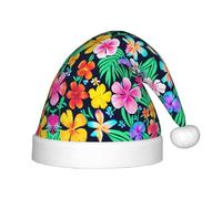 BLWSLC Chapeaux de Noël imprimés de fleurs colorées pour enfants, chapeaux décoratifs adaptés pour Noël, les fêtes du Nouvel An, etc.