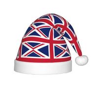 BLWSLC Chapeaux de Noël imprimés drapeau britannique pour enfants, chapeaux décoratifs adaptés pour Noël, les fêtes du Nouvel An, etc.
