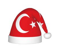 BLWSLC Chapeaux de Noël imprimés drapeau de la Turquie pour enfants, chapeaux décoratifs adaptés pour Noël, les fêtes du Nouvel An, etc.