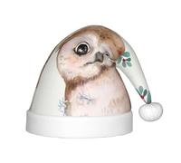 BLWSLC Chapeaux de Noël imprimés pour enfants en forme de chouette avec fleurs - Convient pour les fêtes de Noël, les réunions de famille