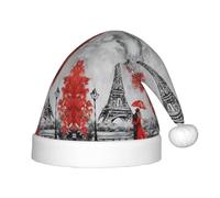 BLWSLC Chapeaux de Noël imprimés Tour Eiffel Paris pour enfants, chapeaux décoratifs adaptés pour Noël, fêtes du Nouvel An, etc.