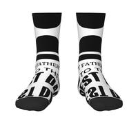 BLWSLC Chaussettes mi-mollet noires à motif « Happy Fathers Day To The Best Dad » - Chaudes et décoratives, adaptées pour la course et le football., 1 noir, One Size