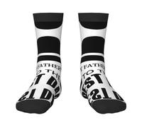 BLWSLC Chaussettes mi-mollet noires à motif « Happy Fathers Day To The Best Dad » - Chaudes et décoratives, adaptées pour la course et le football., 2 Noir-1, One Size
