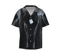 BLWSLC Chemise à manches courtes pour homme, motif cheval noir, chemise décontractée, adaptée pour la plage et les voyages, Noir , XXL