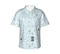 BLWSLC Chemise hawaïenne à manches courtes pour homme Imprimé chimie tropicale Convient pour les vacances à la plage, Noir , XXL