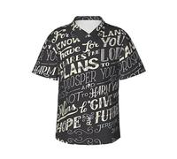 BLWSLC Chemise hawaïenne décontractée à manches courtes pour homme Motif tropical I Know The Plans Have You Declares Lord, Noir , M