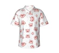 BLWSLC Chemise hawaïenne pour homme avec imprimé cochon, parfaite pour les fêtes sur la plage et les vacances, look décontracté, Noir , L