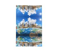 BLWSLC Chiffon de décoration de cuisine imprimé « The World Famous Buildings » - 40,6 x 66 cm