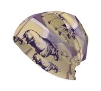 BLWSLC Cool Moose Bonnet tricoté élastique sans bords, chaud et adapté pour la maison, le ski ou les voyages Noir