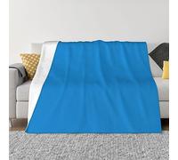 BLWSLC Couverture polaire à motif bleu uni, jeté de canapé décoratif, disponible en 4 tailles de couleur unie bleu pour la chaleur de la maison.