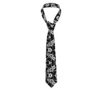 BLWSLC Cravate noire avec imprimé floral pour homme adaptée pour les affaires formelles et les occasions de mariage 144,8 cm