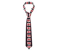 BLWSLC Cravate pour homme imprimée drapeau canadien, cravate de costume, cravate de chemise adaptée pour les mariages, banquets, travail, affaires, formel