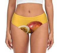 BLWSLC Culottes pour femme Motif fruit de la passion - Taille basse sans couture - Taille XS à 4XL - S'adapte à toutes les morphologies, Noir , M