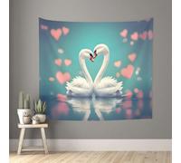 BLWSLC Décoration murale graphique The Swan in Love - 152,4 x 139,7 cm - Décoration murale d'intérieur pour chambre à coucher