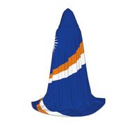 BLWSLC Drapeau des îles Marshall imprimé longue petite cape à capuche pour fêtes de vacances, cosplay et fêtes costumées
