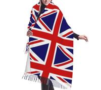 BLWSLC Écharpe à franges à motif drapeau du Royaume-Uni, châle d'hiver chaud, le style femme peut être associé à des manteaux, des pulls ou des costumes
