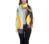 BLWSLC Écharpe à pompons imprimée Sunrise Mountain, châle pour femme, polyvalent et facile à assortir avec diverses tenues, fait également un excellent cadeau.