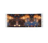 BLWSLC Écharpe chaude à pompons imprimé Cendrillon 195,6 x 68,6 cm, convient pour l'hiver, chaud et confortable