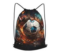 BLWSLC Firecracker Sac à dos de voyage avec cordon de serrage Motif football, noir, Medium