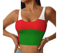 BLWSLC Gilet de sport imprimé drapeau d'Oman pour femme, coupe basse, convient pour la course à pied et les activités de plein air, noir, Small