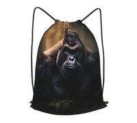 BLWSLC Gorillas Sac à dos de voyage avec cordon de serrage pour les voyages courts, noir, Small