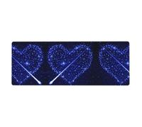 BLWSLC Grand tapis de bureau avec fond en caoutchouc imprimé cœur et étoile filante, adapté pour une utilisation au bureau