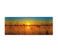 BLWSLC Grand tapis de bureau Reeds by the River avec fond en caoutchouc imprimé pour clavier adapté pour une utilisation au bureau