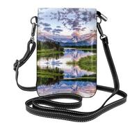 BLWSLC Grand Teton National Park Sac à bandoulière en cuir à rabat pour téléphone, adapté pour les voyages, la randonnée, le camping ou une utilisation quotidienne.