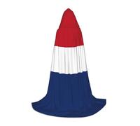 BLWSLC Grande cape à capuche imprimée drapeau néerlandais pour fêtes de vacances, cosplay et fêtes costumées