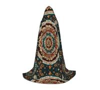 BLWSLC Grande cape à capuche imprimée mandala indien pour fêtes de vacances, cosplay et fêtes costumées