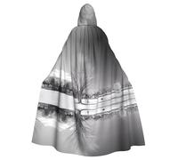 BLWSLC Grande cape à capuche imprimée saule d'arbre pour adulte - Convient pour les fêtes de vacances et les spectacles sur scène