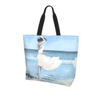 BLWSLC Grizzly Bear Sac à main de voyage grande capacité pour femme Sac fourre-tout à bandoulière pour les sorties quotidiennes Convient pour les voyages et la salle de sport, Fille sur une plage