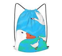 BLWSLC Happy White Goose Sac à dos de voyage avec cordon de serrage et cordon de serrage Idéal pour les voyages courts, noir, Small