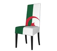 BLWSLC Housse de chaise de salle à manger imprimée drapeau de l'Algérie Housses élastiques pour chaises de salle à manger Convient à la plupart des chaises sans accoudoirs