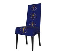 BLWSLC Housses de chaise de salle à manger imprimées avec drapeau de l'État de l'Indiana, housses élastiques pour chaises de salle à manger, adaptées à la plupart des