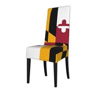 BLWSLC Housses de chaise de salle à manger imprimées avec drapeau de l'État du Maryland, housses élastiques pour chaises de salle à manger, adaptées à la plupart des chaises sans