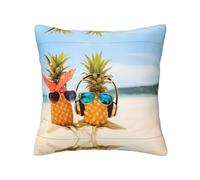 BLWSLC Housses de coussin décoratives avec deux motifs d'ananas de plage, 30,5 x 30,5 cm, adaptées pour les canapés, les études et les salons.