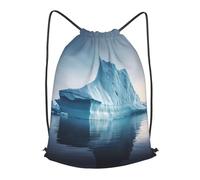 BLWSLC icebergs Sac à dos de voyage avec cordon de serrage pour voyage et gym, noir, Small