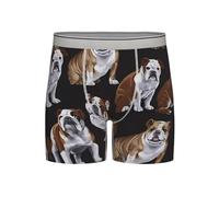 BLWSLC Imprimé bouledogues anglais | Sous-vêtements extra longs à séchage rapide et respirants | Disponible en (S à 4XL), gris clair, XXL