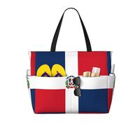 BLWSLC Imprimé République dominicaine, sac de plage de grande capacité, adapté pour les vacances, le camping et une utilisation quotidienne.