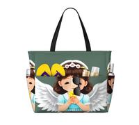 BLWSLC Joli petit ange imprimé, sac de plage de grande capacité, adapté pour les vacances, le camping et une utilisation quotidienne.