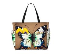 BLWSLC Joli petit papillon imprimé, sac de plage de grande capacité, adapté pour les vacances, le camping et une utilisation quotidienne.