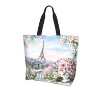 BLWSLC Joli sac à bandoulière à motif koala maman et bébé, organiseur réutilisable, adapté pour les voyages, la gym et le yoga., Tour Eiffel - Vue sur Paris, Taille unique