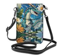 BLWSLC Joli sac à bandoulière dinosaure avec rabat et fente pour cartes, parfait pour les voyages, un usage quotidien et une utilisation en extérieur.