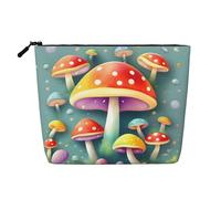BLWSLC Joli sac de maquillage imprimé champignons colorés à une seule couche, sac de rangement, adapté pour le rangement quotidien, un incontournable pour les voyages d'affaires.