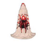 BLWSLC Jolie petite araignée rouge imprimée Cape à capuche pour adolescents Convient pour les fêtes et les spectacles sur scène Taille S