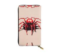 BLWSLC Jolie petite araignée rouge longue pochette, portefeuille à fermeture éclair, porte-cartes et sac de rangement portable pour pièces de monnaie de voyage adapté pour les voyages et une