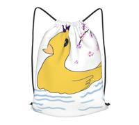 BLWSLC Little Yellow Duck Sac à dos de voyage avec cordon de serrage et cordon de serrage Idéal pour les voyages courts, noir, Medium