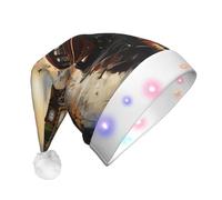 BLWSLC London Color Taxi Chapeau de Père Noël lumineux pour adulte avec lumières LED Convient pour Noël, Nouvel An et autres fêtes de fin d'année
